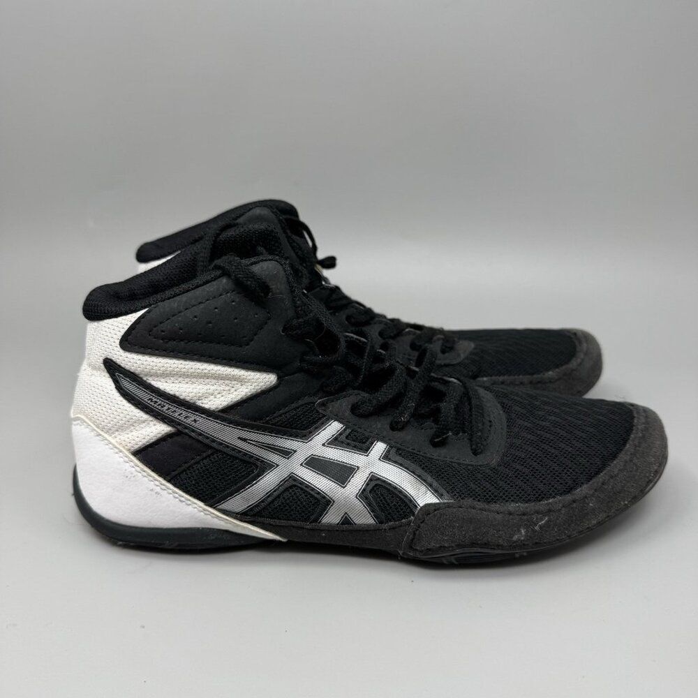 ASICS MATFLEX 6 Youth Size 6  Wrestling Shoes 1084A007 Black/White/Silver Unisex